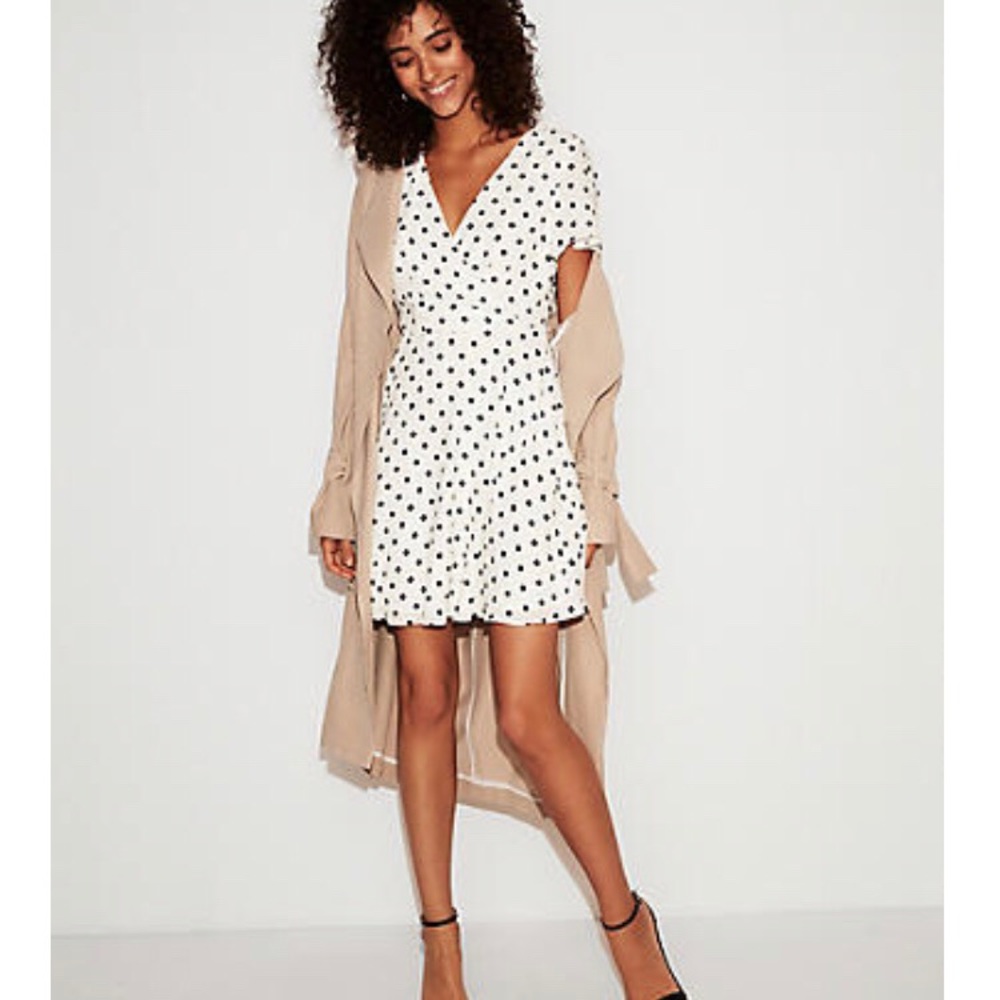 Express-Flutter Sleeve Fit & Flare Dress-NWT